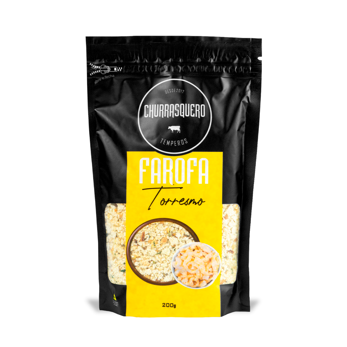 FAROFA DE MANDIOCA TEMPERADA 200g - TORRESMO