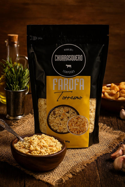 FAROFA DE MANDIOCA TEMPERADA 200g - TORRESMO