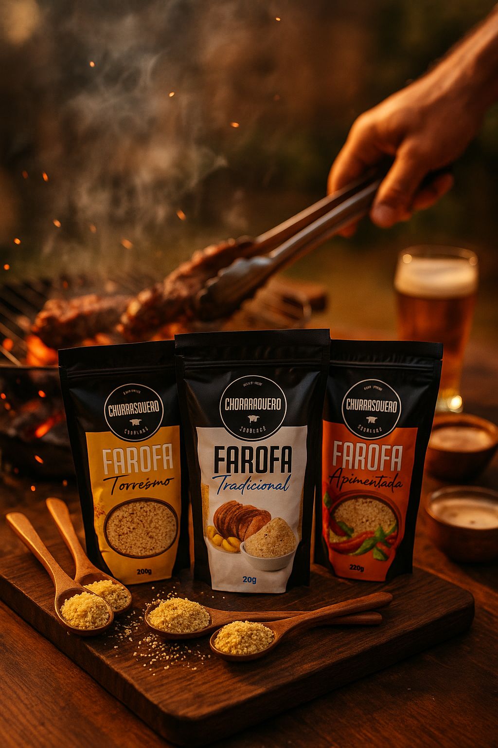 FAROFA DE MANDIOCA TEMPERADA 200g - TORRESMO